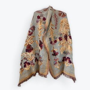 Embroidered Floral Shaw/Scarf